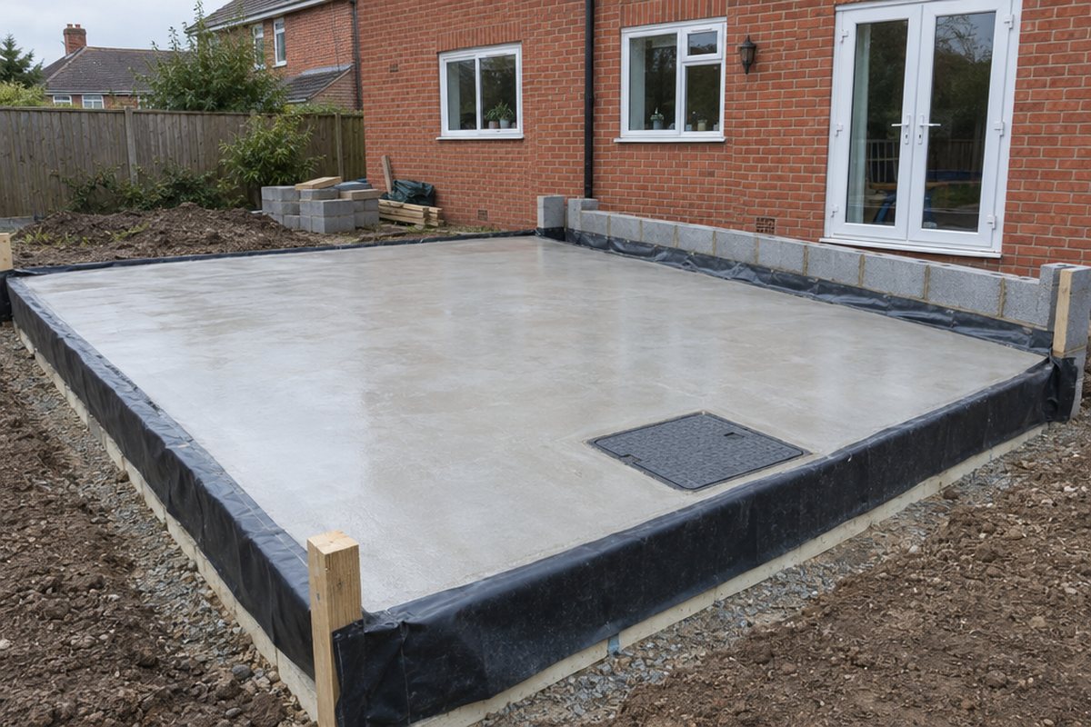 Finished: slab down, ready for walls