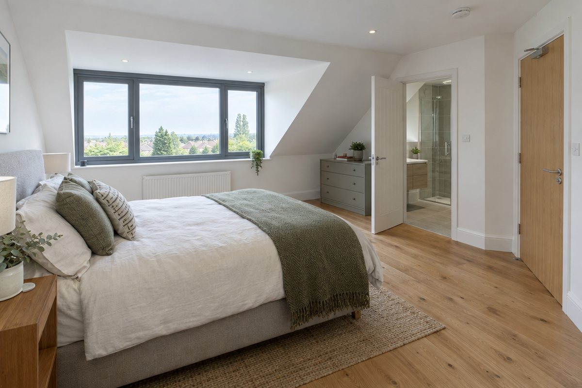 Finished: bedroom with en-suite