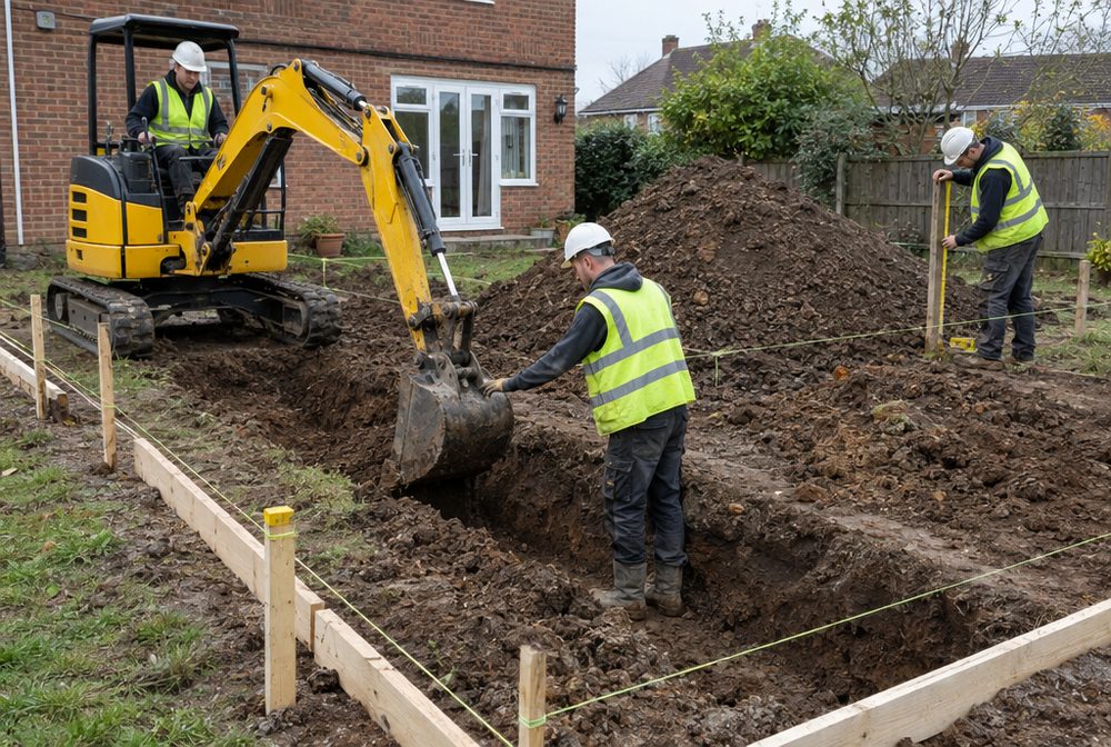 Setting out and digging the footings